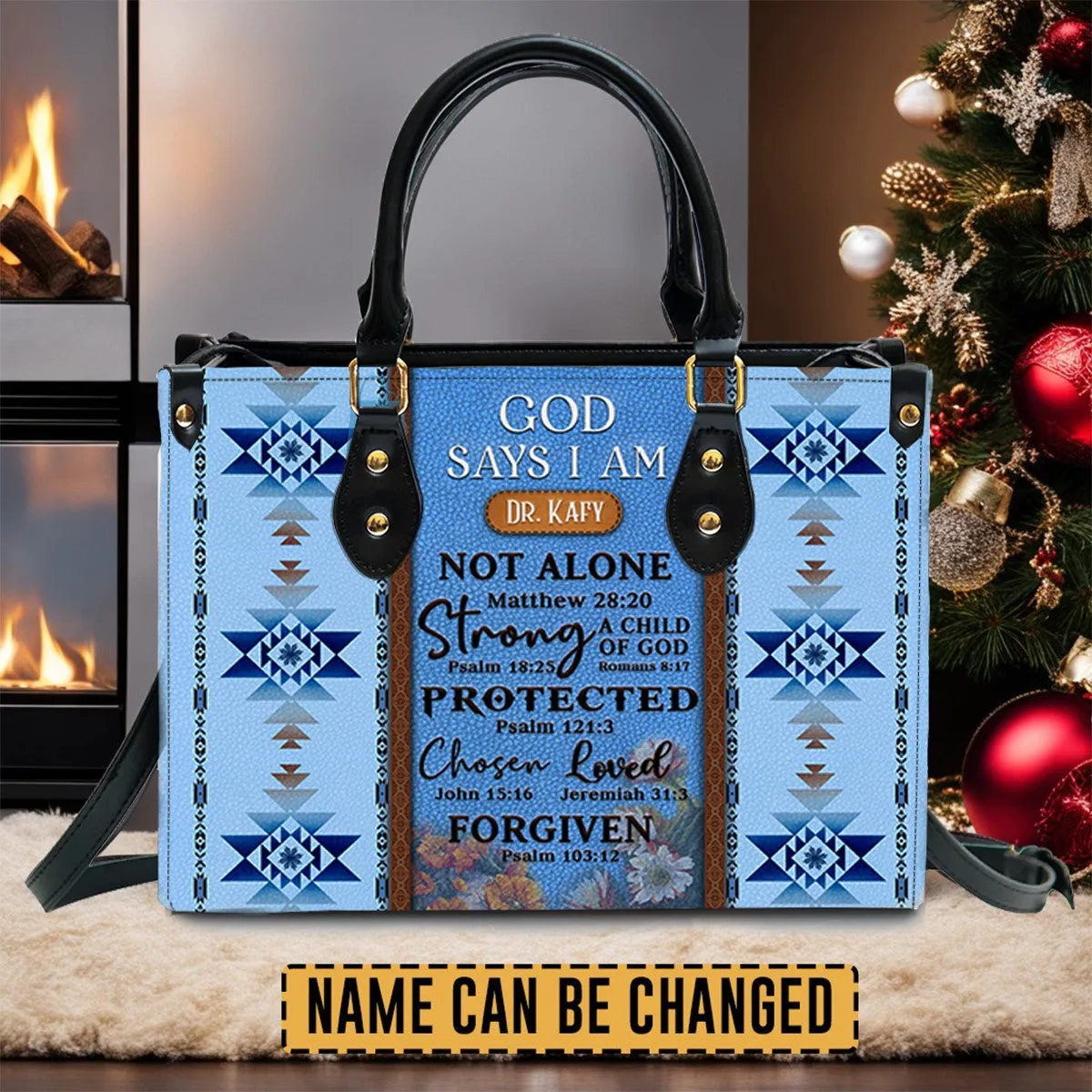 Christianartbag Handbags, GOD Says I Am Leather Handbag, Vintage hand-woven southwest lacing design Leather Handbag, Gifts for Women, CABLTB02131023.