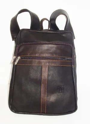 Dark Brown Leather Backpack