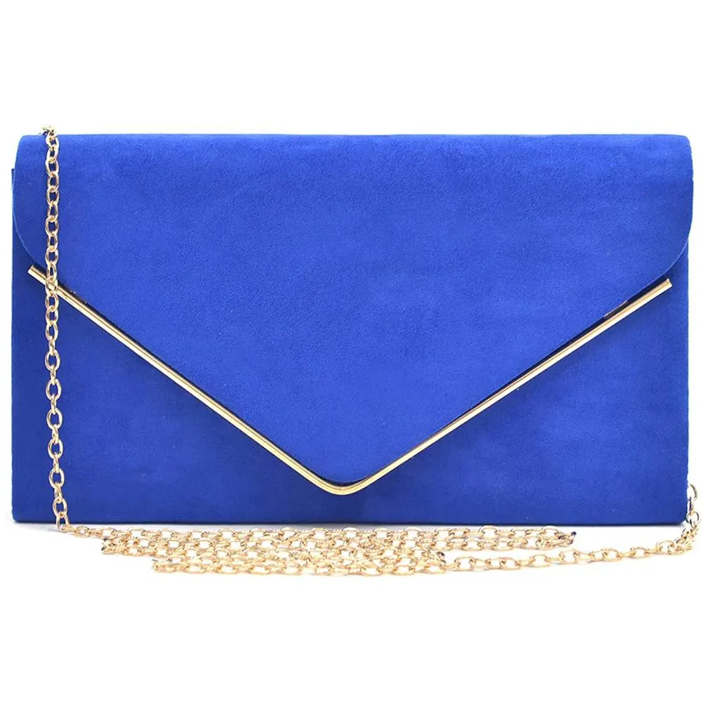 Dasein Women Faux Suede Evening Clutch Bags Formal Party Clutches Wedding Purses Cocktail Prom Clutches | Multiple Colors
