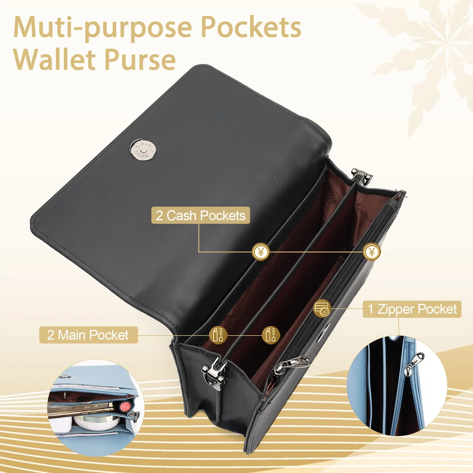 DesignerEmbossed Crossbody Bags for Women Vegan Leather Purses Small Shoulder Handbags - 1866