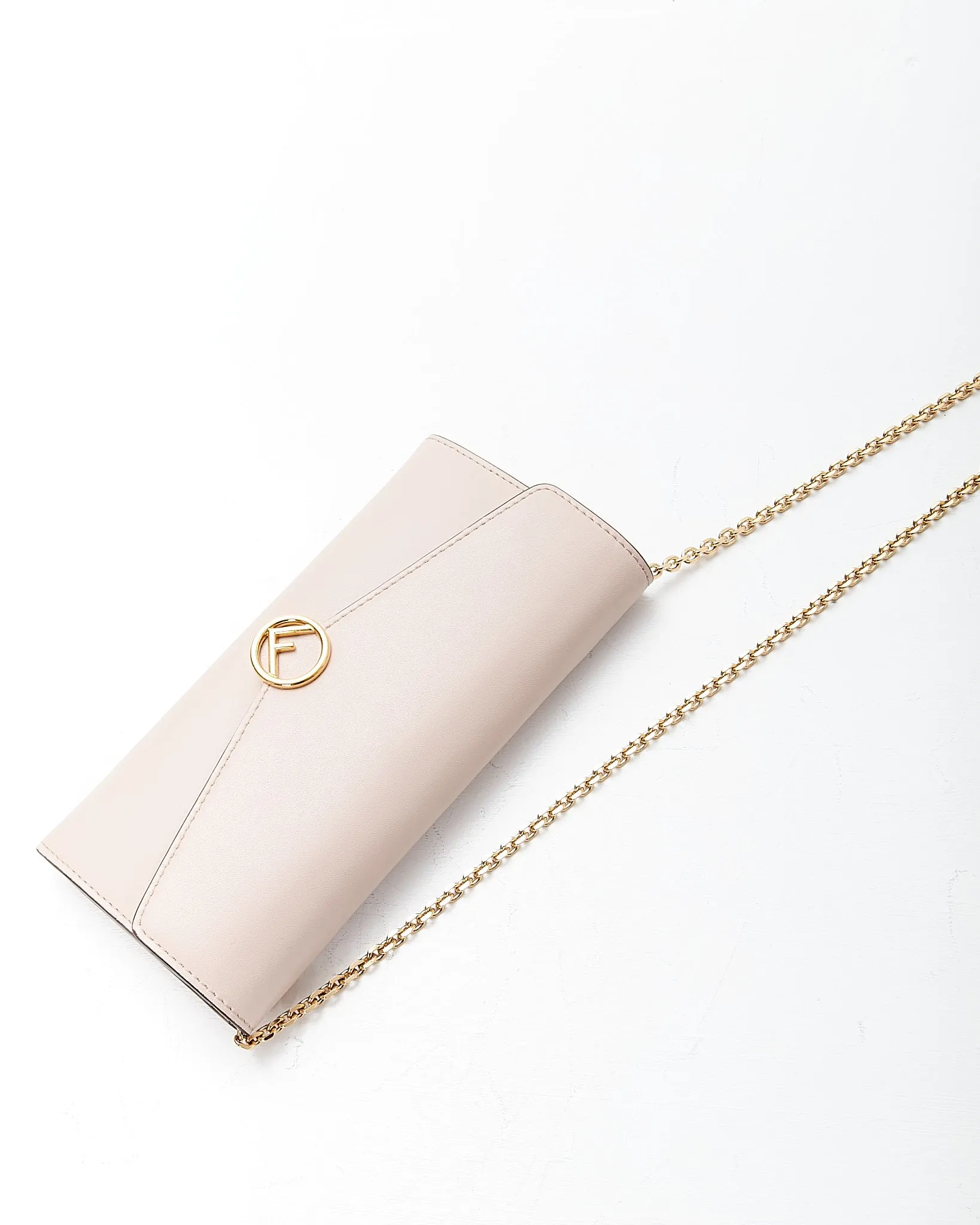 Fendi Pink Leather F is Fendi Continental Wallet On Chain