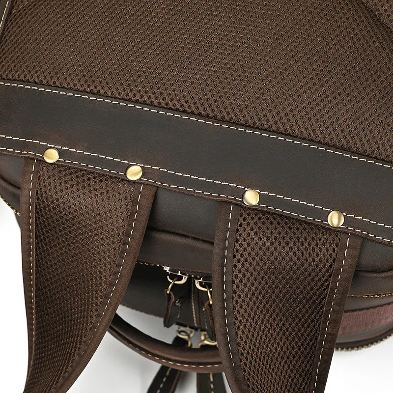 Full Grain Leather Travel Bag Large Leather Backpack For Men Backpack School Bag Leather Daypack Men Office Backpack