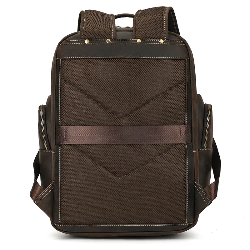 Full Grain Leather Travel Bag Large Leather Backpack For Men Backpack School Bag Leather Daypack Men Office Backpack