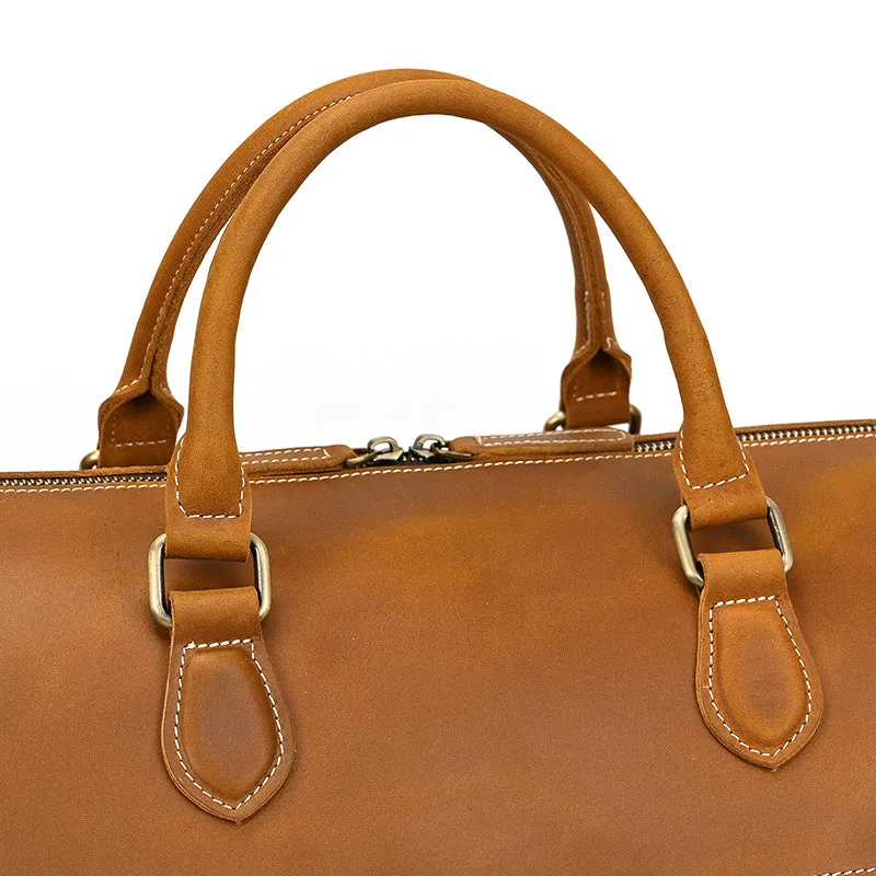 Handcrafted Leather Weekender Bag Retro Full Grain Leather Duffle Bag Mens Leather Carry-on Bag Large Vacation Holidays Travel Bag