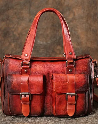 Handmade Green Leather Womens Satchel Shoulder Bag Best Handbag Vintage Crossbody Purses for Ladies