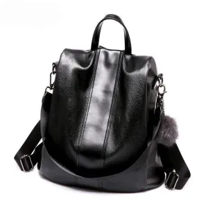 Modern Chic Anti Theft Leather Rucksack