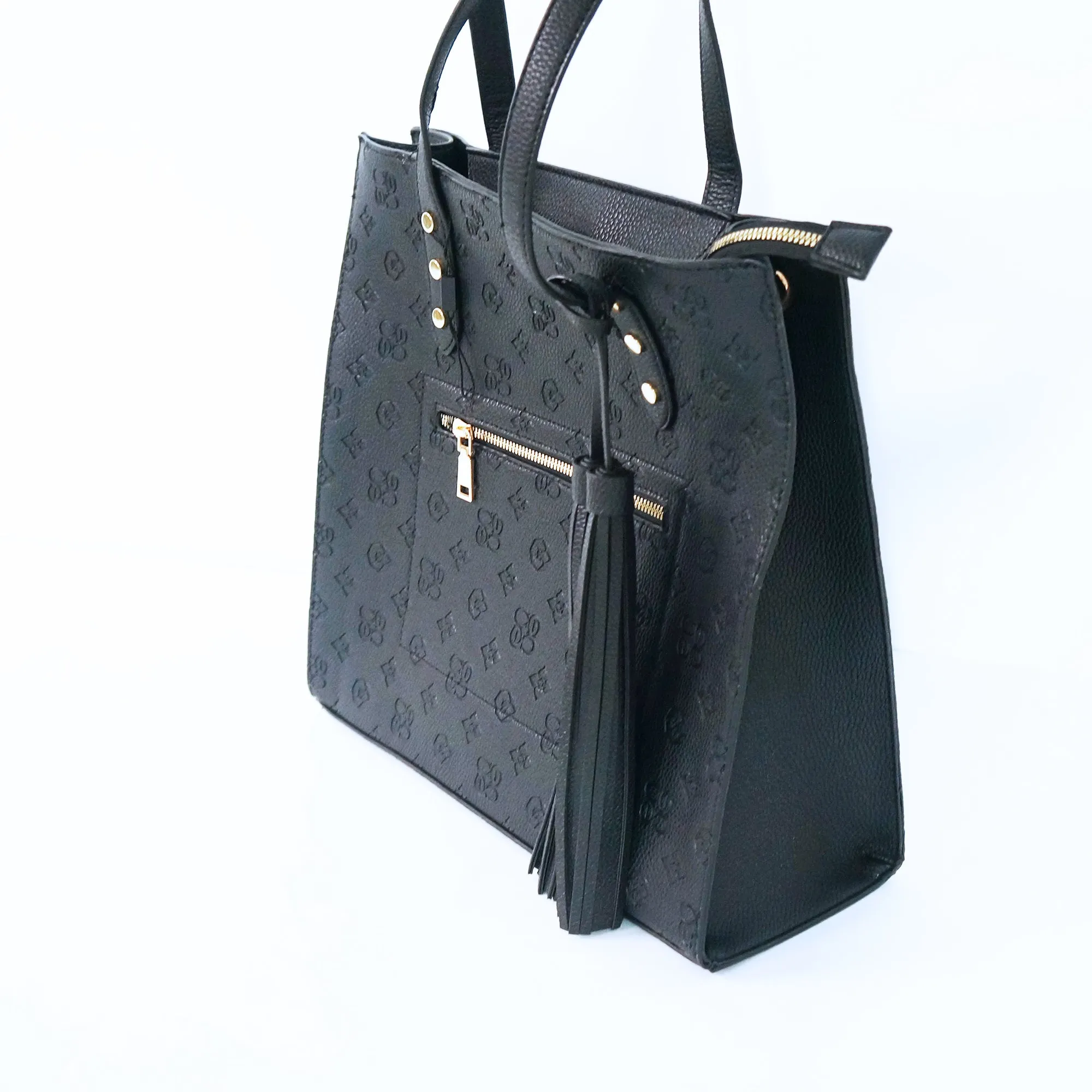 Monogram Black Large Bag | ALPHONSINA
