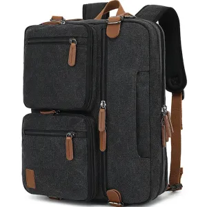 Multi Function Canvas Backpack Fit 17 in Laptop