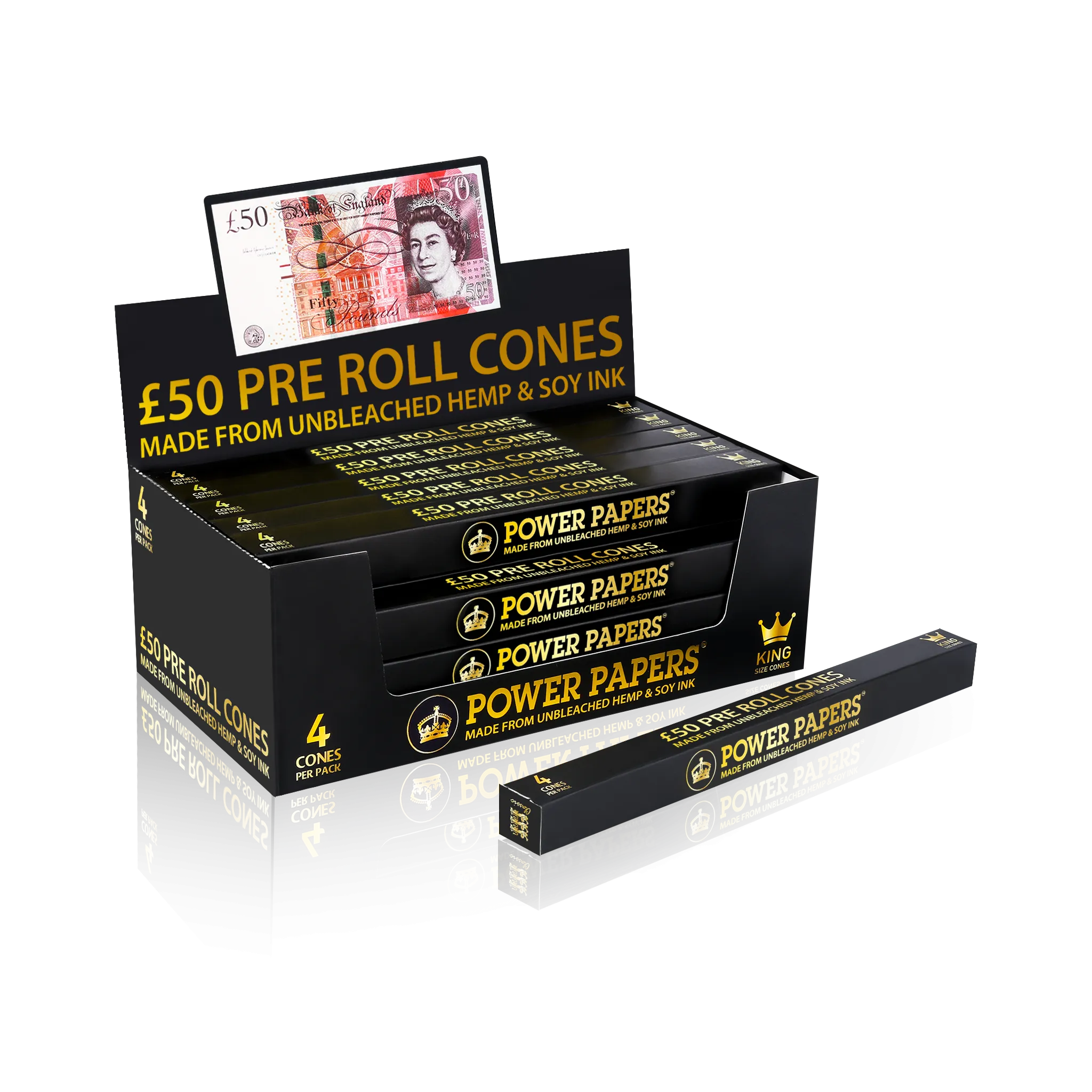 POWER PAPERS™ GBP£50 Pre Rolled Cones