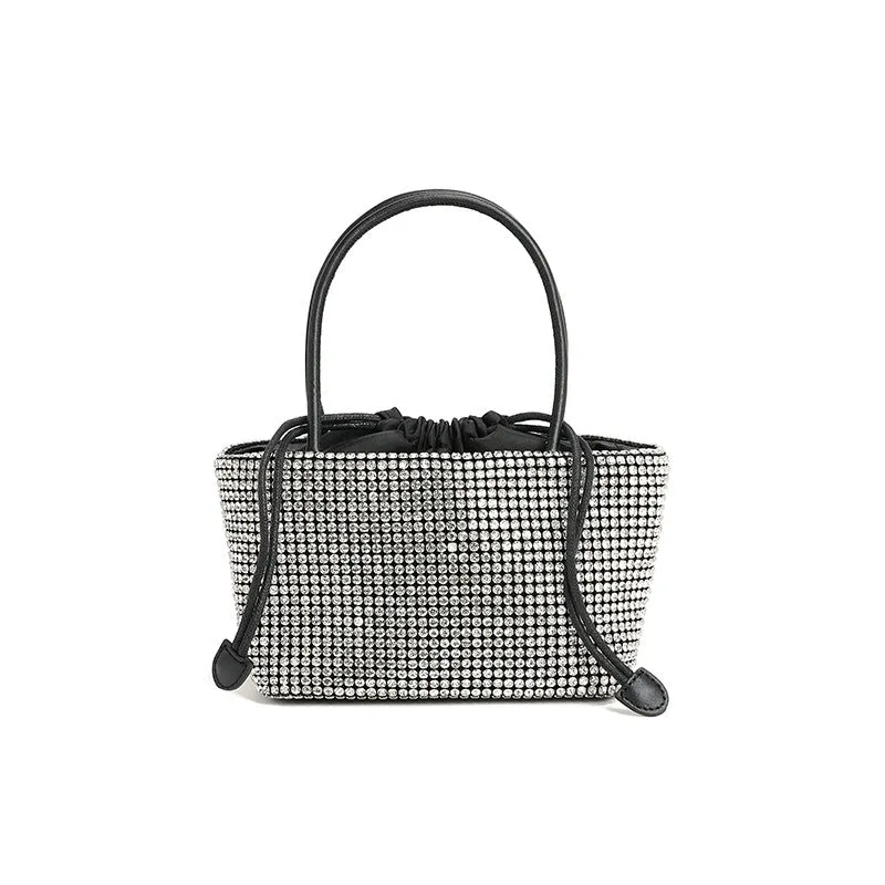Rhinestone Embedded Top Handle Bag
