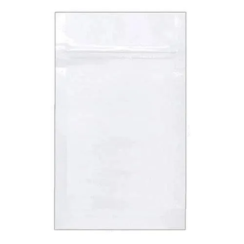 SAMPLE of Mylar Bag White/Clear 3.8" x 5.3" 1/8 Oz - 3.5 Grams - (1 Count SAMPLE)