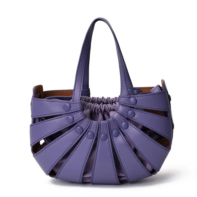 Sheep Leather Handbags Woven