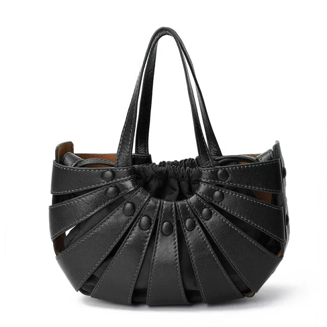 Sheep Leather Handbags Woven