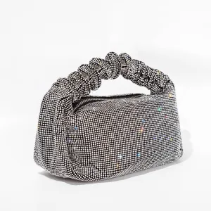Shiny Rhinestone Evening Clutch Purses Women Trending 2022 New Elegant Fold Handle Luxury Crystal Wedding Handbags High Quality