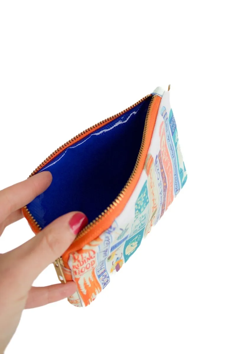 White Book Canvas Everyday Travel Pouch